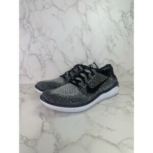 Nike Free RN Flyknit 2018 Running Shoes Women's Size 8 White Black 942839-101